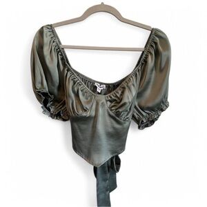 Mittoshop Satin Corset Style Crop Top
